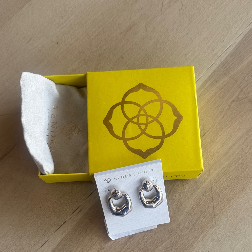 Kendra Scott Silver Faceted Drop Earrings